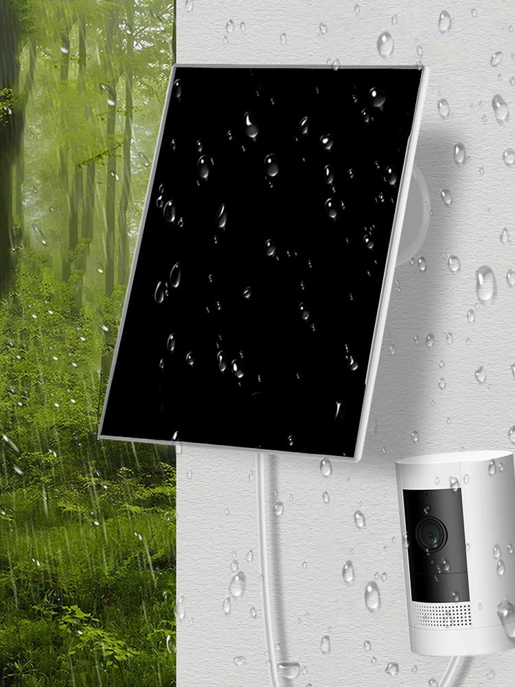 3W 6V Solar Charger 360° Adjustable Wall Mount Solar Panel Charger Micro USB+Type-C Solar Cells for Ring Eufy Blink Arlo Camera