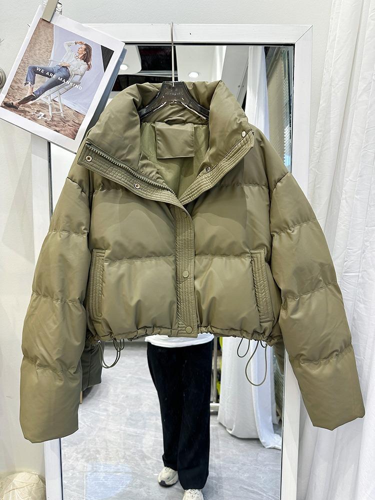 Winter Jacket PU Leather Down Cotton Jacket Women's Short Jacket
