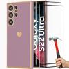 Case - Samsung - Galaxy S22 Ultra - Shockproof Protection - Heart Pattern - Purple