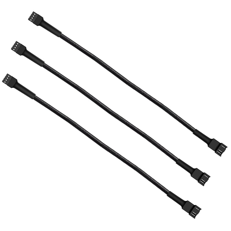 

New Materials 3 Pin / 4-Pin pc Fan Extension Cable(12 30cm, Black) (pwm Fan Extension Cable 3 Pack) pwm fan extension cable 3