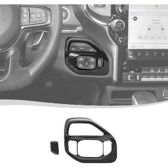 

Voodonala for Dodge RAM TRX 2018-2023 Center Console 4WD Control Panel Cover Compatible with Dodge RAM TRX 2018-2023(Carbon Fiber Black,ABS)