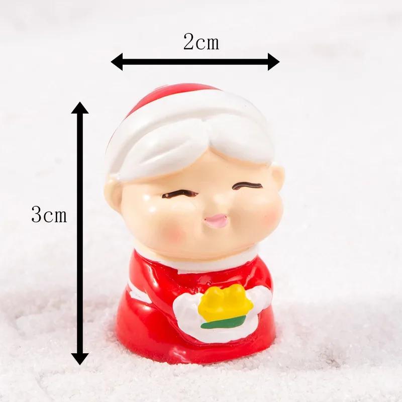 Christmas Figurines Dollhouse Ornament Home Decorations Fairy Garden Micro Landscape Deer Xmas Tree Santa Claus Snowman