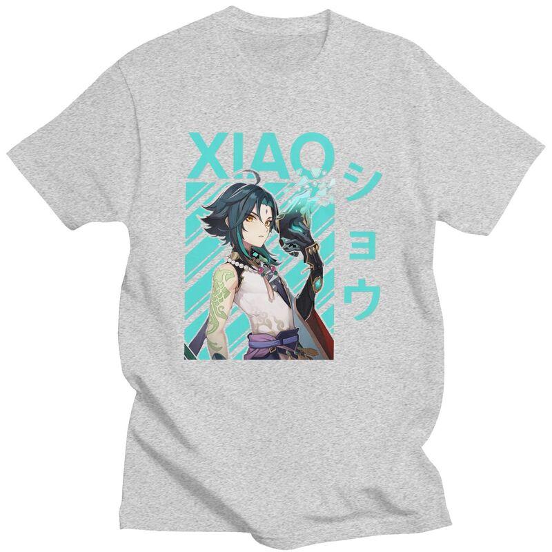 T-shirt Classiche Personalizzate Xiao Genshin Impact Manga Uomo Manica Corta Streetwear T-shirt 100% Cotone T-shirt Oversize Merch