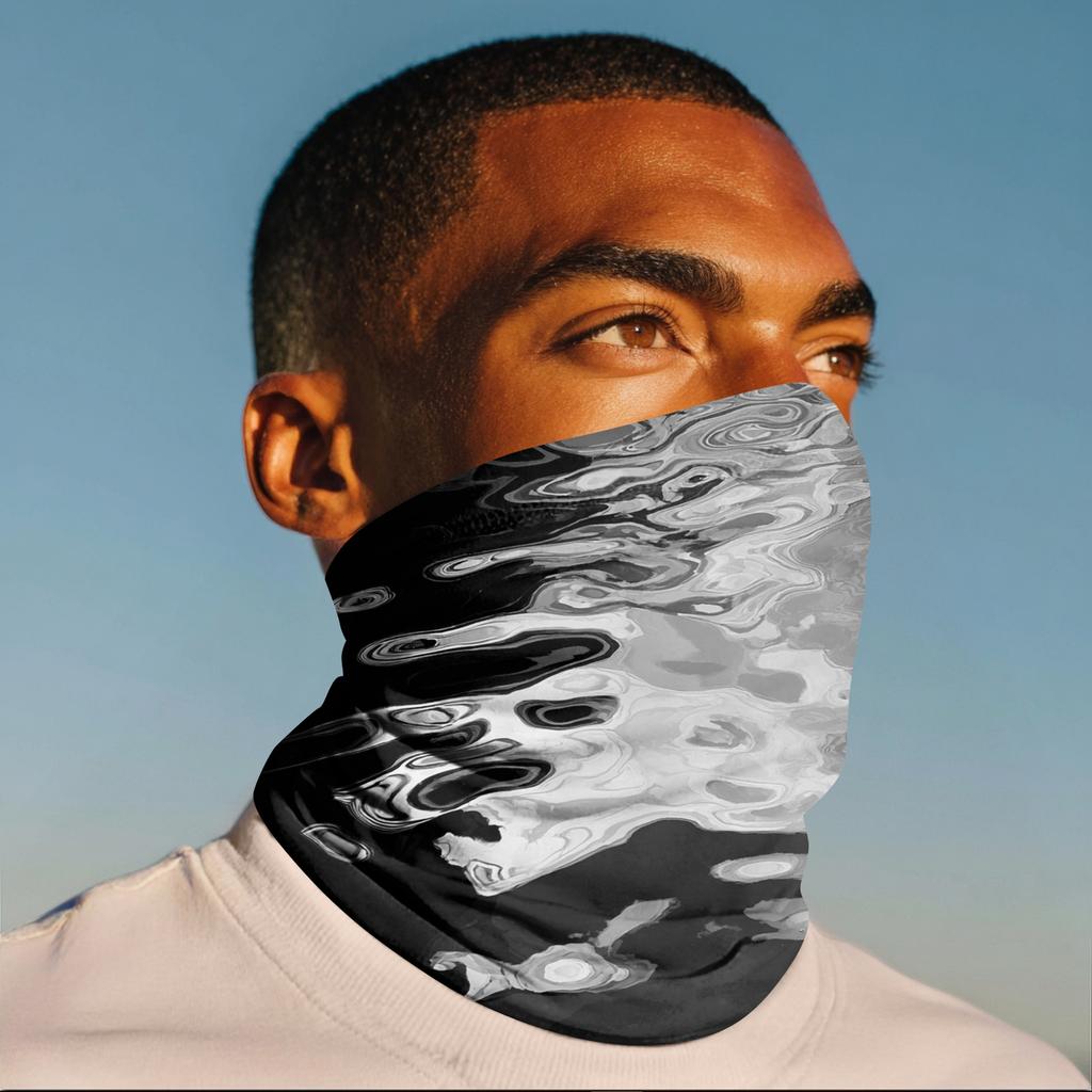 გარე ველოსიპედის ნიღაბი მოდური პრინტით, თავსაბურავი, კისრის შარფი