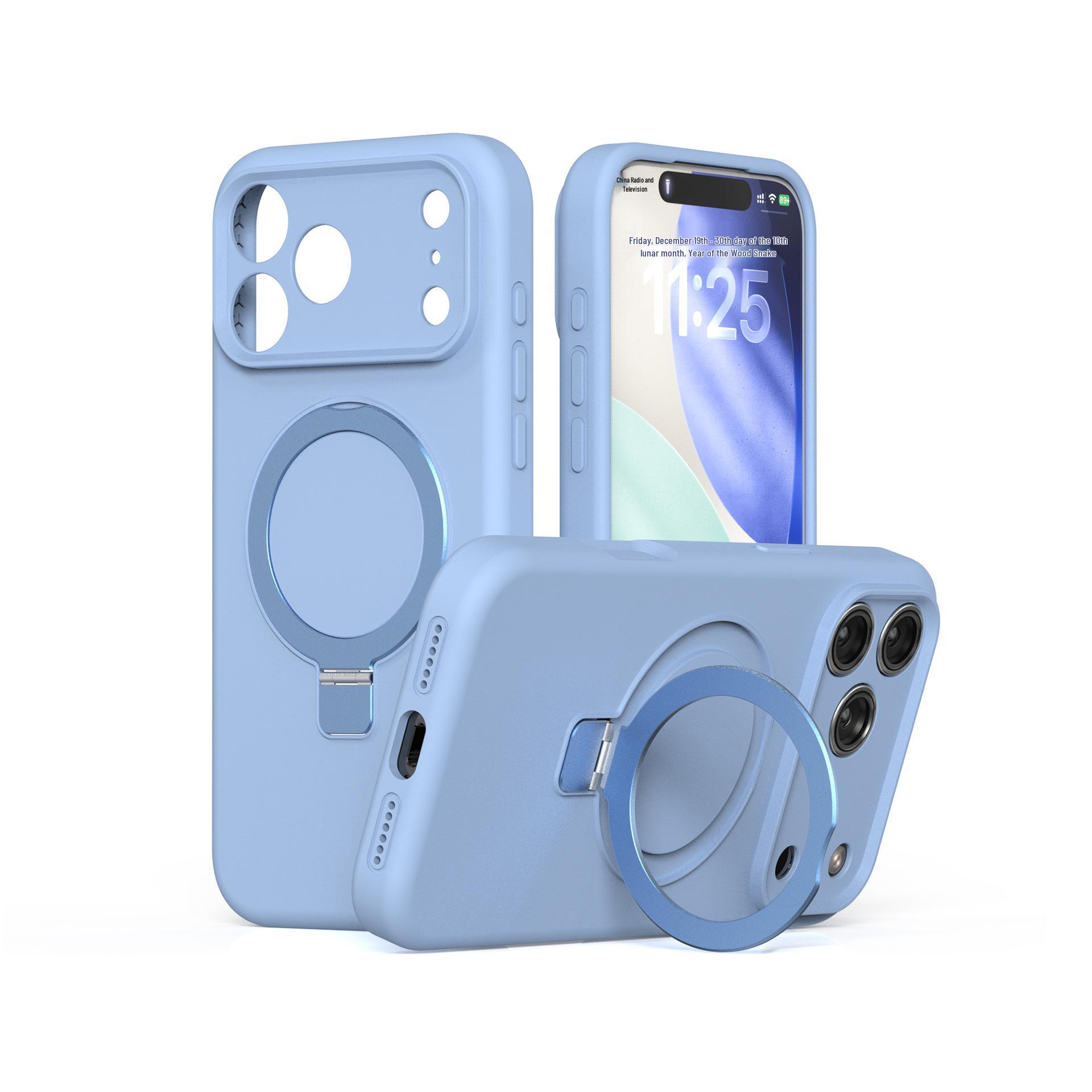 

Liquid Silicone Magnetic iPhone 17 Pro Max Case - Solid Color, Drop-Proof, Stand Feature. iPhone 17 Pro