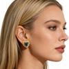 European & American Heart-Shaped Zircon Stainless Steel Stud Earrings - Luxury Trendy Ear Cuffs
