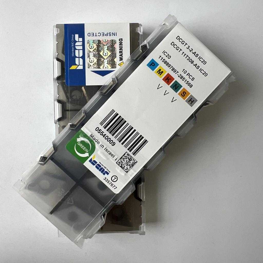 ISCAR / DCGT11T308-AS IC20 / Industrial Indexable Carbide Inserts 10 Pcs