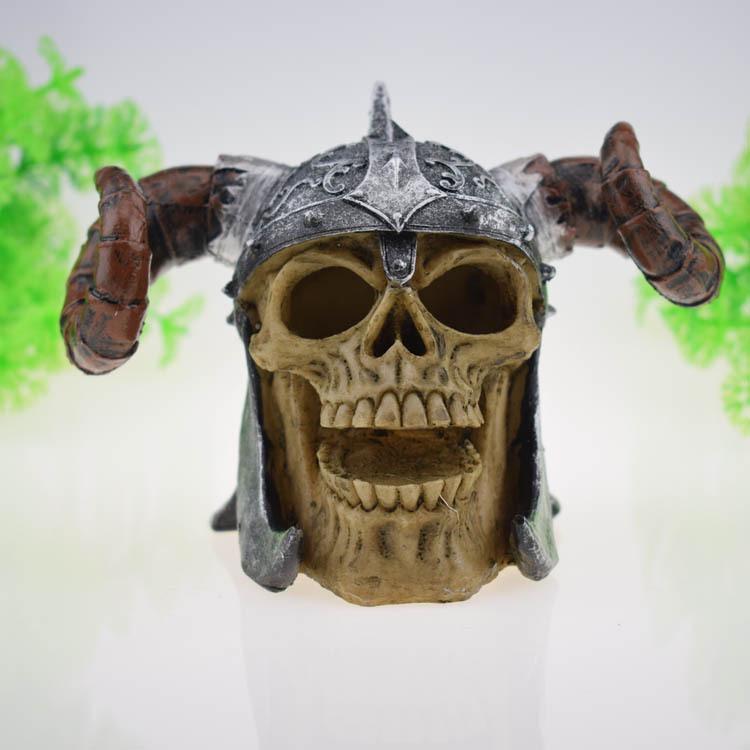 Tyrannosaurus Rex Skull Reptile Habitat Decor – Dinosaur and Human Skull Tank Ornament