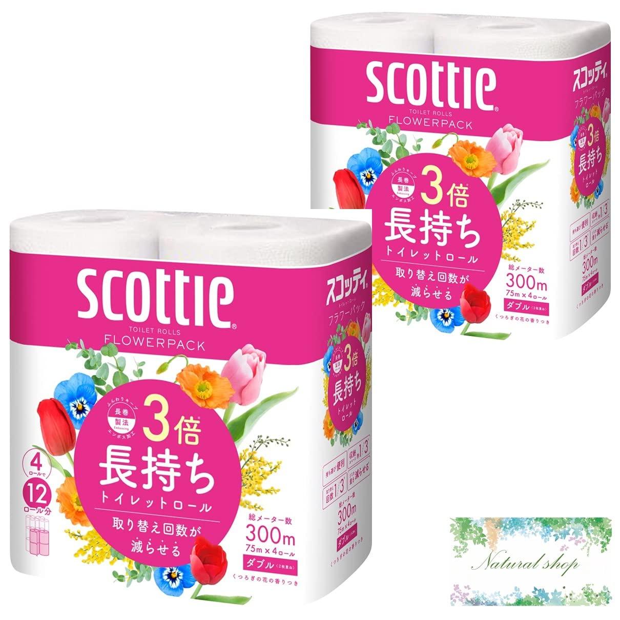 

купить 8 упаковок цветов Scotty в 3 раза дольше, 75 м, 2 пакета Kao с бонусом [Оптовые рулоны]