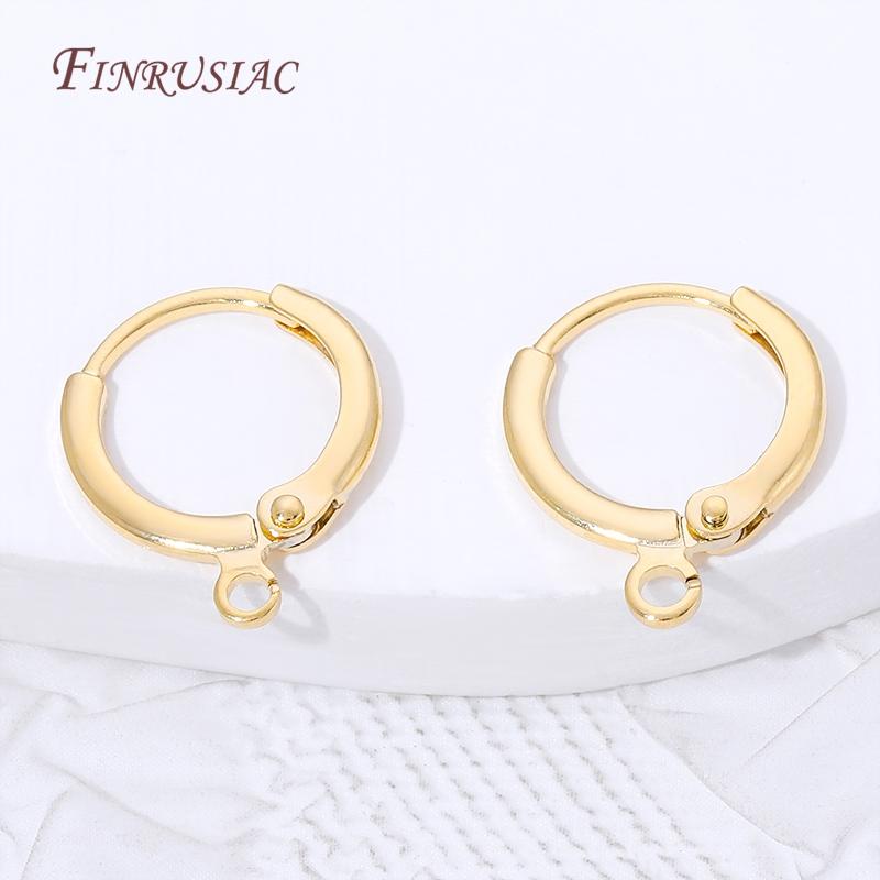 18K Gold Plated Leverback Earring Hooks,Hypoallergenic DIY Jewelry Making Findings,Round Hoop Earrings Clasps For Earrings