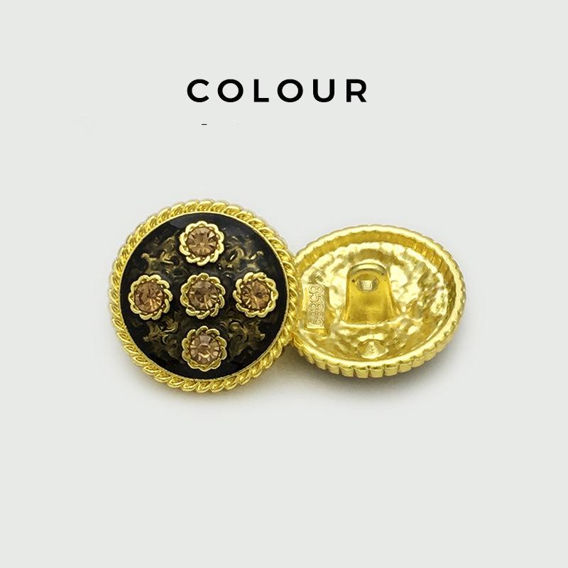 10PCS Of National Style Enamel Colorful Metal Buttons Burnt Blue Palace Oil Square Flower Clothing Button