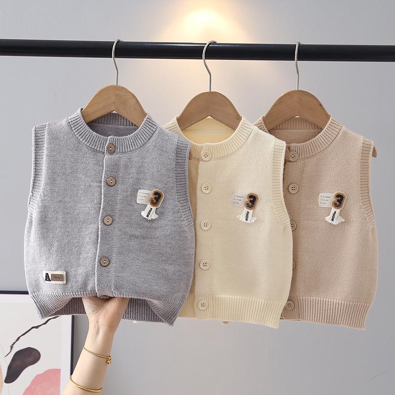 Stylish Children's Knit Sleeveless Cardigan Vest for Spring & Autumn