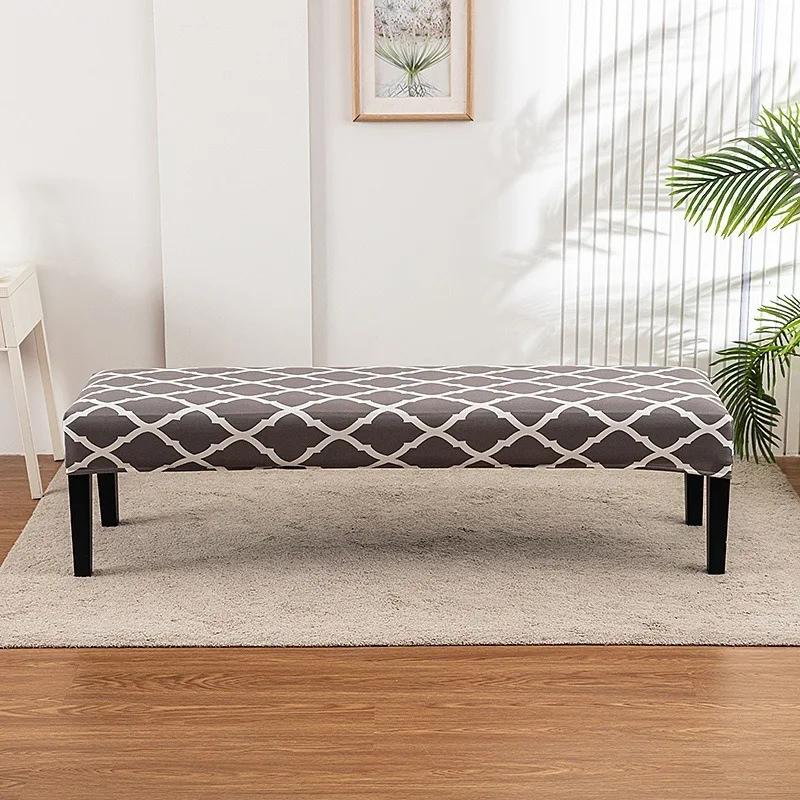 1Pc Long Bench Cover Stretch Polyester Removable Washable Anti-Dirty Piano Stool Chair Covers Living Room Bedroom Seat Protector