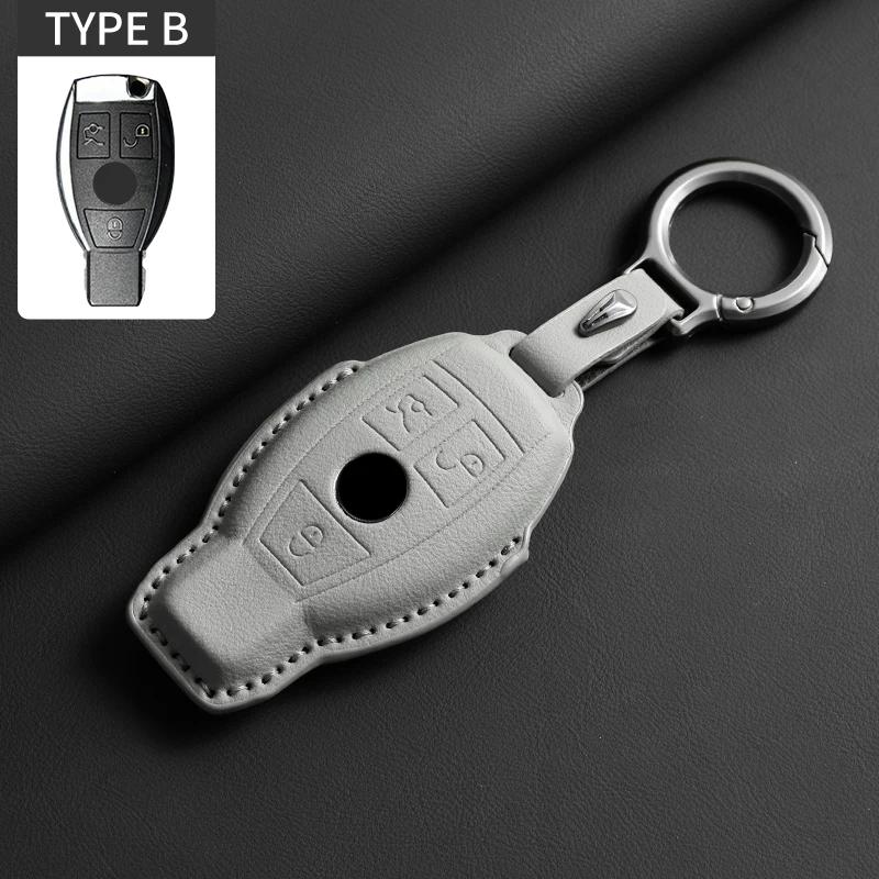 """Pouzdro na klíč od auta z plné kůže s odklápěcím víkem pro Mercedes Benz třídy A C E S G GLC CLE CLA GLB GLS GLA W177 W205 W213 W222 X167"""