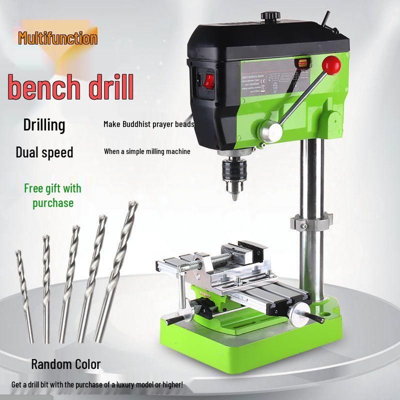 Multifunctional Desktop Electric Drill Press with Digital Display, 220V Industrial Grade Bench Drill for Household Use.