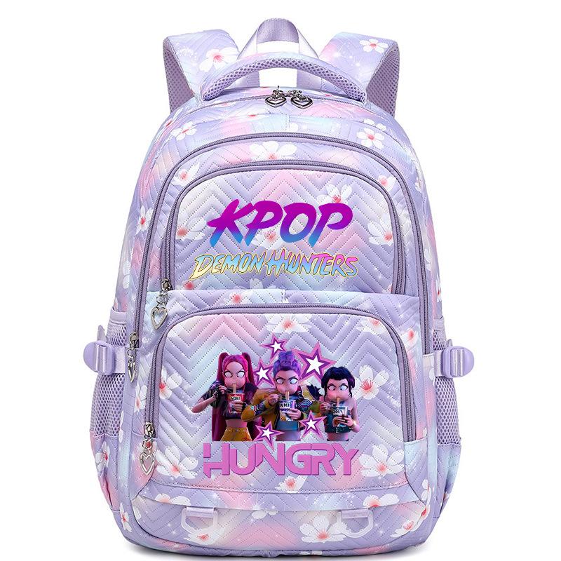 K-pop Охотники на демонов Подростковый рюкзак Huntrix Студенческий школьный рюкзак для мальчика и девочки Большая вместимость Детский рюкзак 1