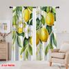 2 szt., druk płaski 2D Zasłona okienna LemonBlossomCanvas Tkanina poliestrowa (bez pręta) Dekoracje Do Domu Idealne dla