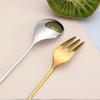 1pc 304 Stainless Steel Spoon Fork Creative Octopus Heart Shaped Small Spoon Fork for Household Fruit Fork Dessert Coffee Spoon