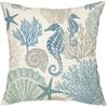 Marine Life Theme Cushion Cover Starfish Turtle Pattern Living Room Sofa Zipper Closure Pillowcase Does Not Include Pillow Core