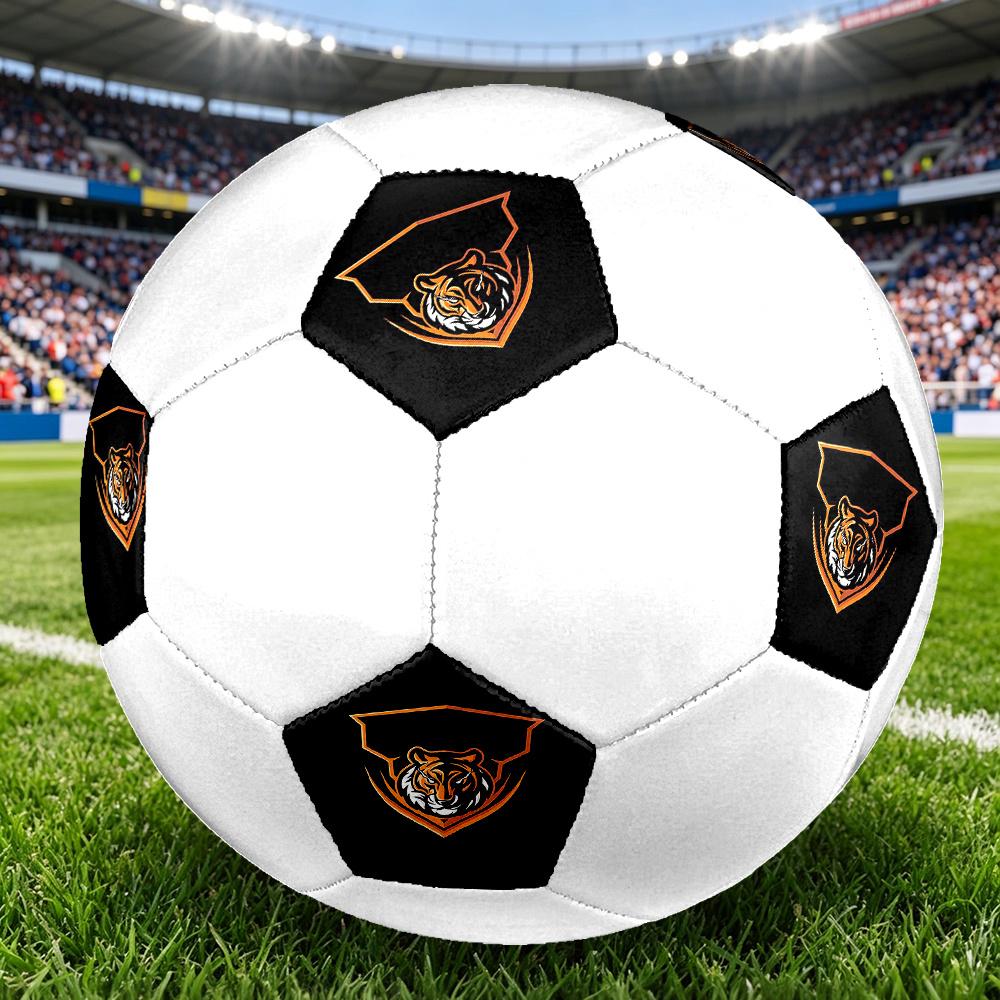 1PC Tiger Shield Emblem Soccer Ball Size 5 Football Machine Sewn Indoor/Outdoor Universal Football Surprise Collection N74