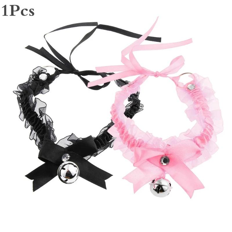 1 Pcs Simple Sexy Lace Collar Pendant Bow Knot Bell Choker Necklace Dress Girls Jewelry Cute Fashion Creative Women Gothic