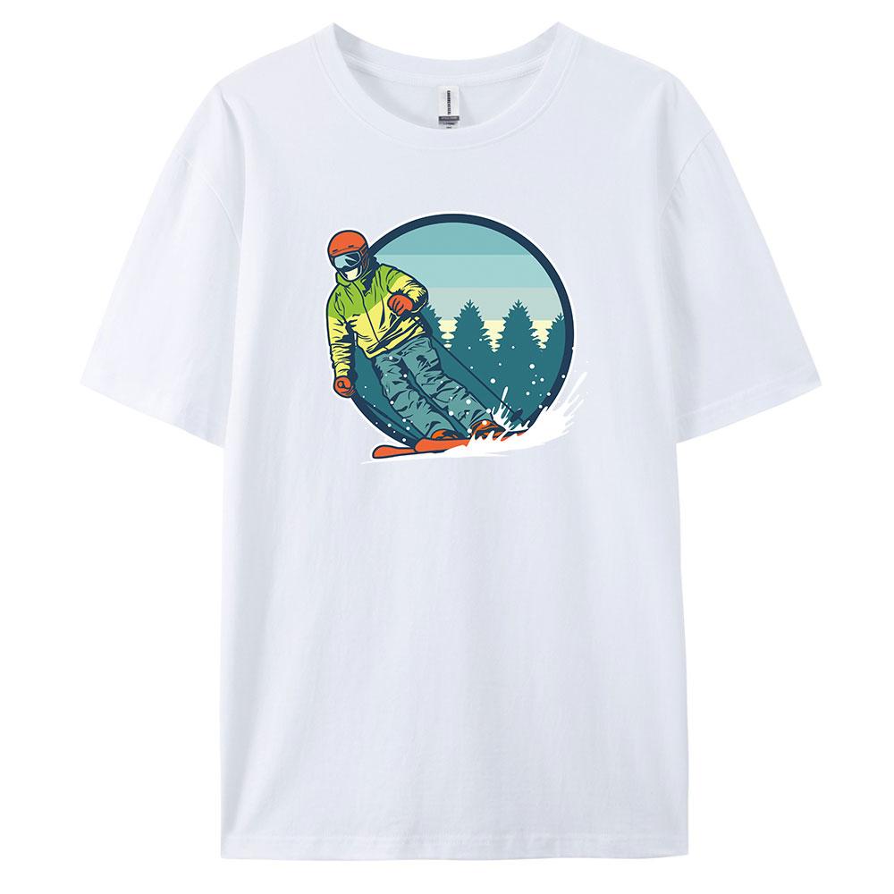 

Mens Casual Shortsleeved Tshirt with 100 Cotton Fashion print Tees oversize S