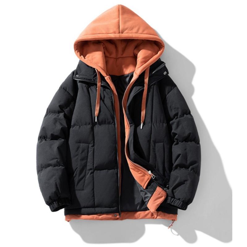 Winter Warm Hooded Jackets for Men Casual Windproof Coat Padded Thicken Parka Jacket Men's Quilted Full Zip Windbreaker Insulated Jackets with Hood