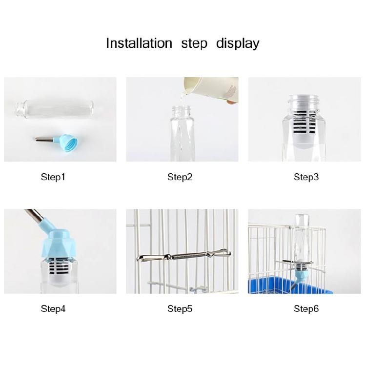 No Drip Water Bottle Dispenser with Filter for Small Animal Rabbit 80ml/125ml
