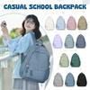 Lässiger Mode-Rucksack mit großem Fassungsvermögen, einfarbiger Schul-Laptop-Rucksack, einfacher süßer Studenten-Schulrucksack mit Reißverschluss für Mädchen und Jungen