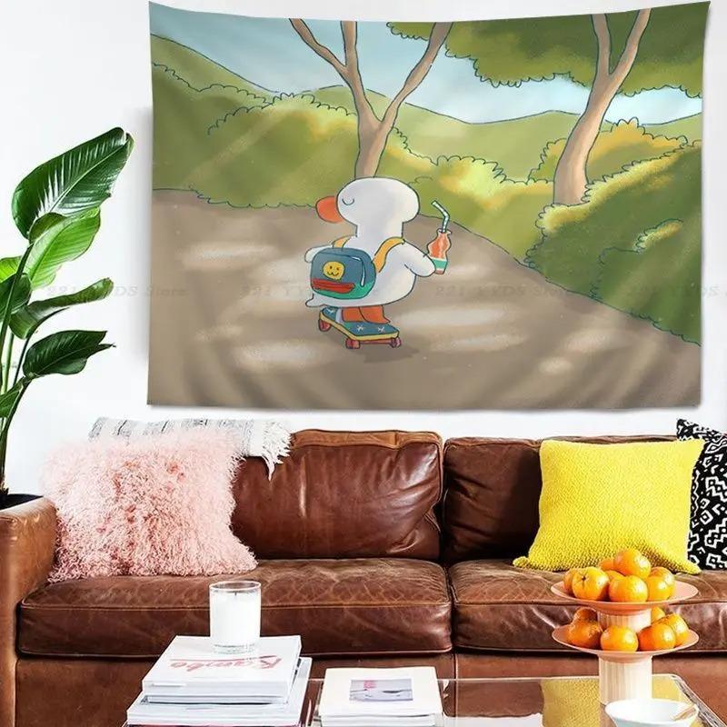 

Гобелен для гостиной в офисе Гобелен с изображением милой утки Гобелен для украшения стен дома 100x75cm
