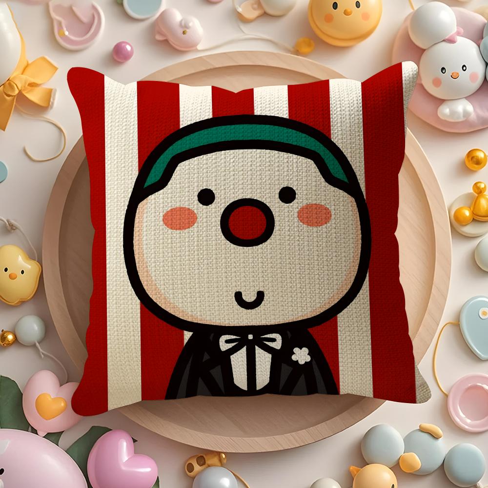 Cute Cartoon Couple Home Decor Pillow Case Sofa Living Room Bedroom Headboard Backrest Cushion Square Cushion