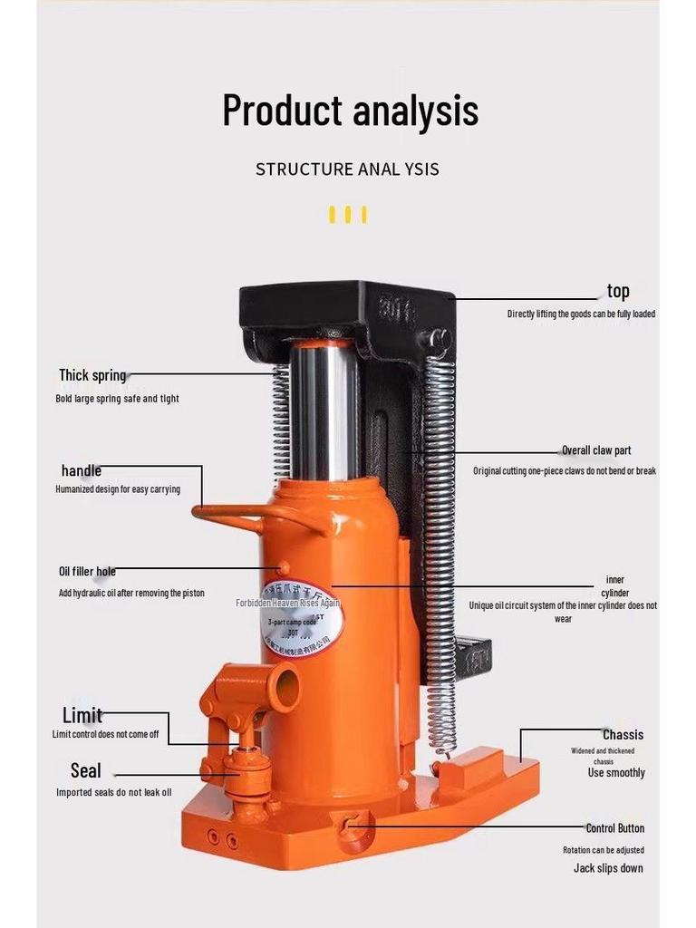 Vertical Duckbill Hydraulic Claw Jack Lifter: Low-Position Cross-Top, 5T/10T/20T Capacity, 50 Ton Max Track Jack.