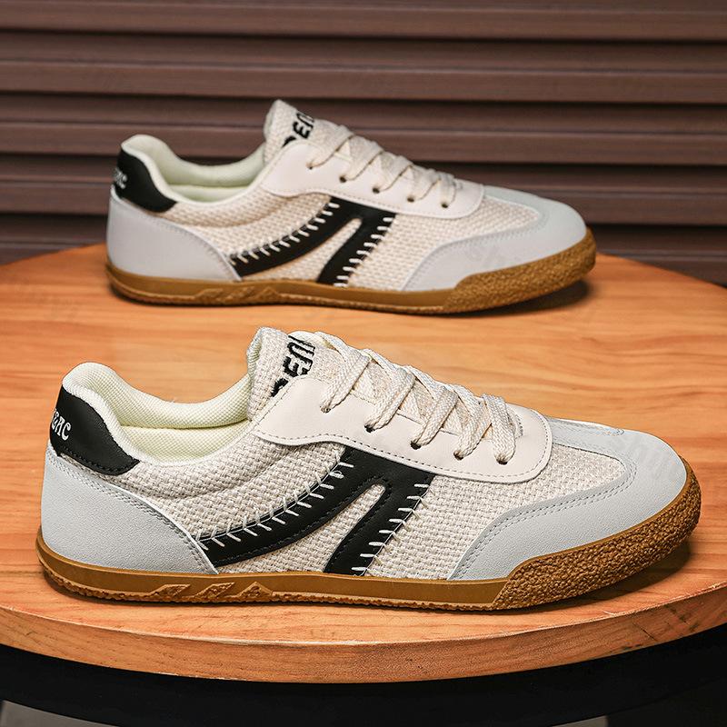 

Мода 2025 Весна Новые Мужские Холщовые Повседневные Туфли Модный Тренд Удобные Универсальные Туфли с Круглым Носком Уличные Спортивные Нескользящие Кроссовки 39 чёрный