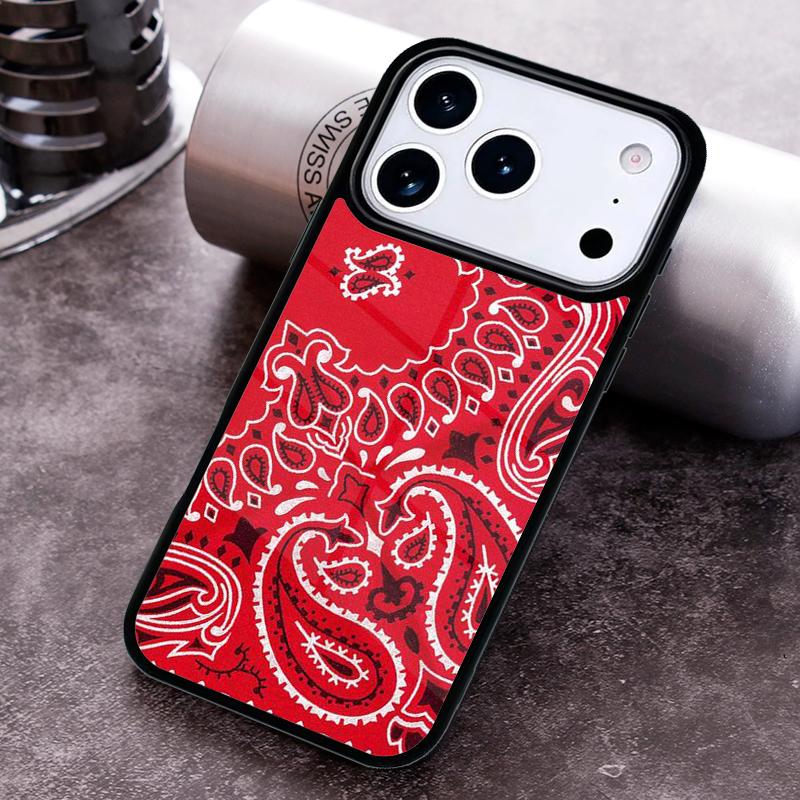 

Red Bandana Paisley Phone Case for iPhone 17 16 15 Pro Max Air 14 13 12 11 Plus Shockproof Capa Cover iPhone 15 Plus
