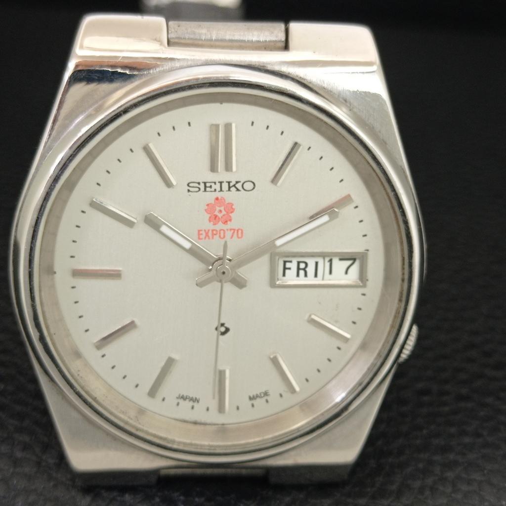 GENUINE VINTAGE SEIKO EXPO 70 AUTOMATIC JAPAN MENS SILVER DIAL WATCH a708788-1