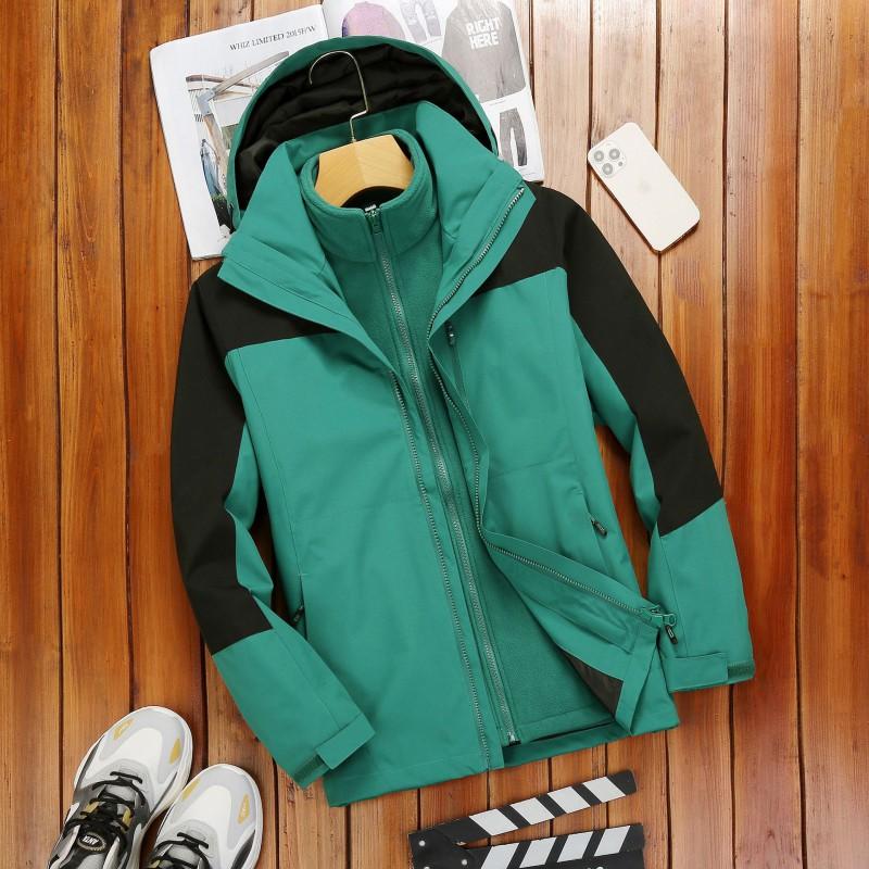 3in1 Detachable Waterproof Windproof Jacket Men Women Hiking Camping Fishing Outdoor