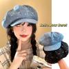 Japanese Octagonal Cap Cloud Newsboy Cap Fashion Retro Bow Beret  Streetwear
