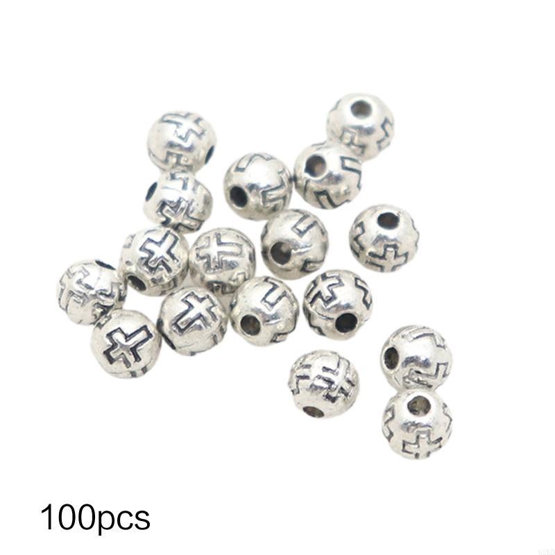 62KD for Cross Round Beads 5mm Unfinished 100pcs/set Catholic Christian Bead Decor
