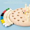 1 Set Streichholzfarben-Memory-Matching-Puzzles Eltern-Kind-Interaktion Lernspielzeug Holz-Memory-Schachbrettspiel für Kinder