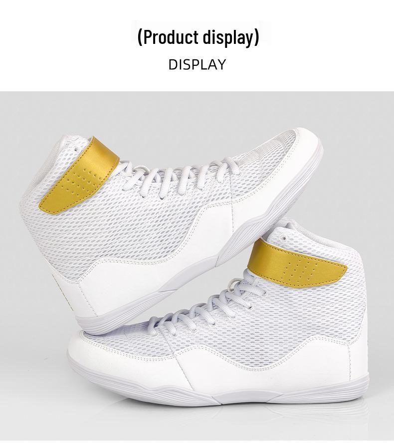Sanda High Top Boxing & Wrestling Shoes - Unisex Shock Absorption for Training & Fitness