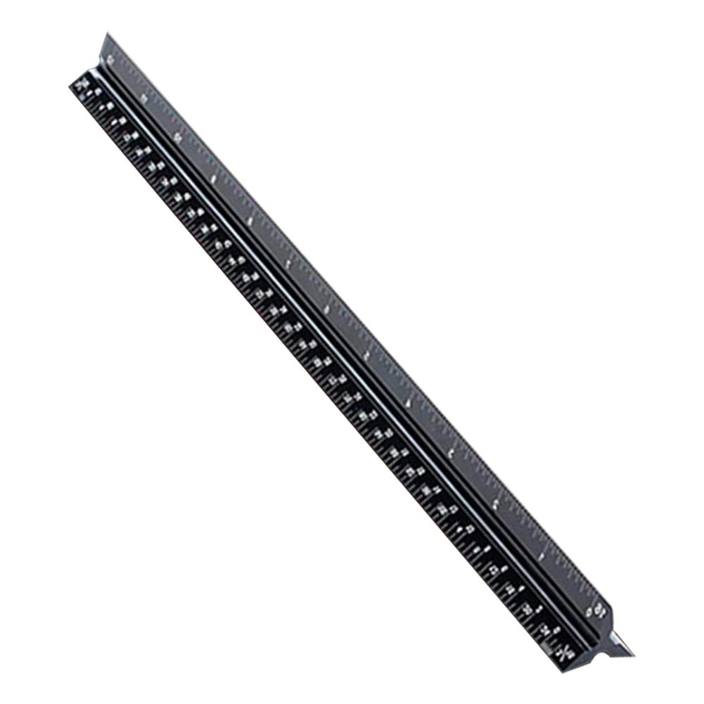 Triangular Ruler Scale Aluminum Alloy Ruler Drawing Ruler Architectural Inch 30cm Centimeter In M4F4