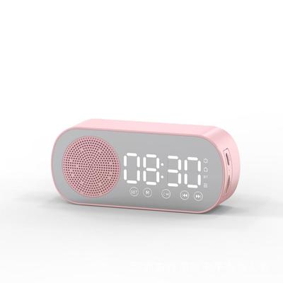 LED-Spiegel Digitaler Wecker Timing-Lautsprecher Drahtlose Uhr Dual Alarm FM Radio Tischuhr Drahtloser Lautsprecher Subwoofer-Player