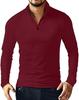 Men S Long Sleeve Polo Shirt Solid Color Casual Fit