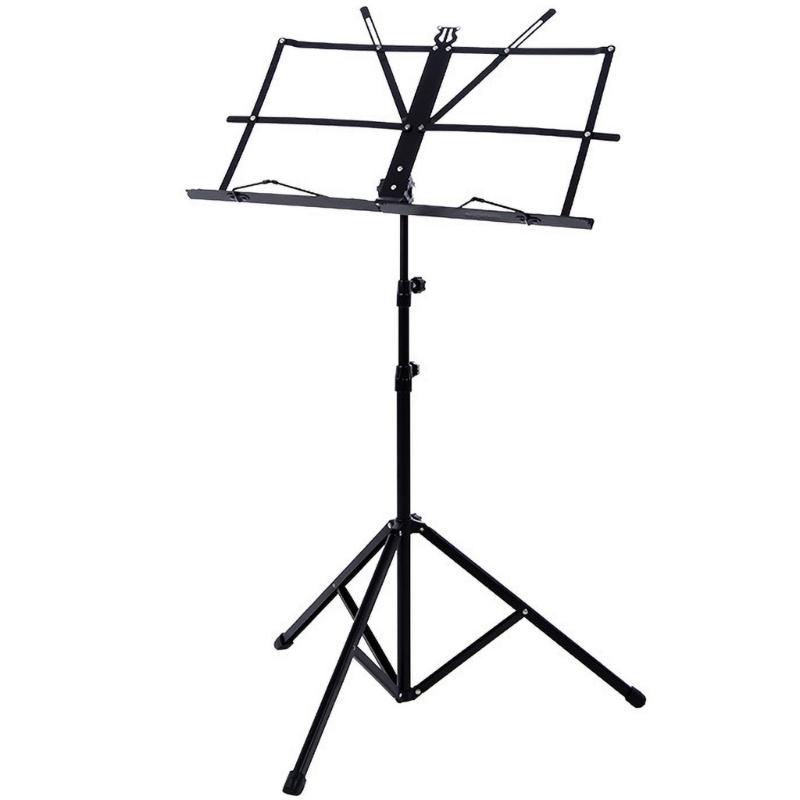 

Music Stand for Sheet, Metal Sheet Music Stand Portable Adjusted Podiums Stand with Tripod Base and Sheet Music Folder 1 чорний