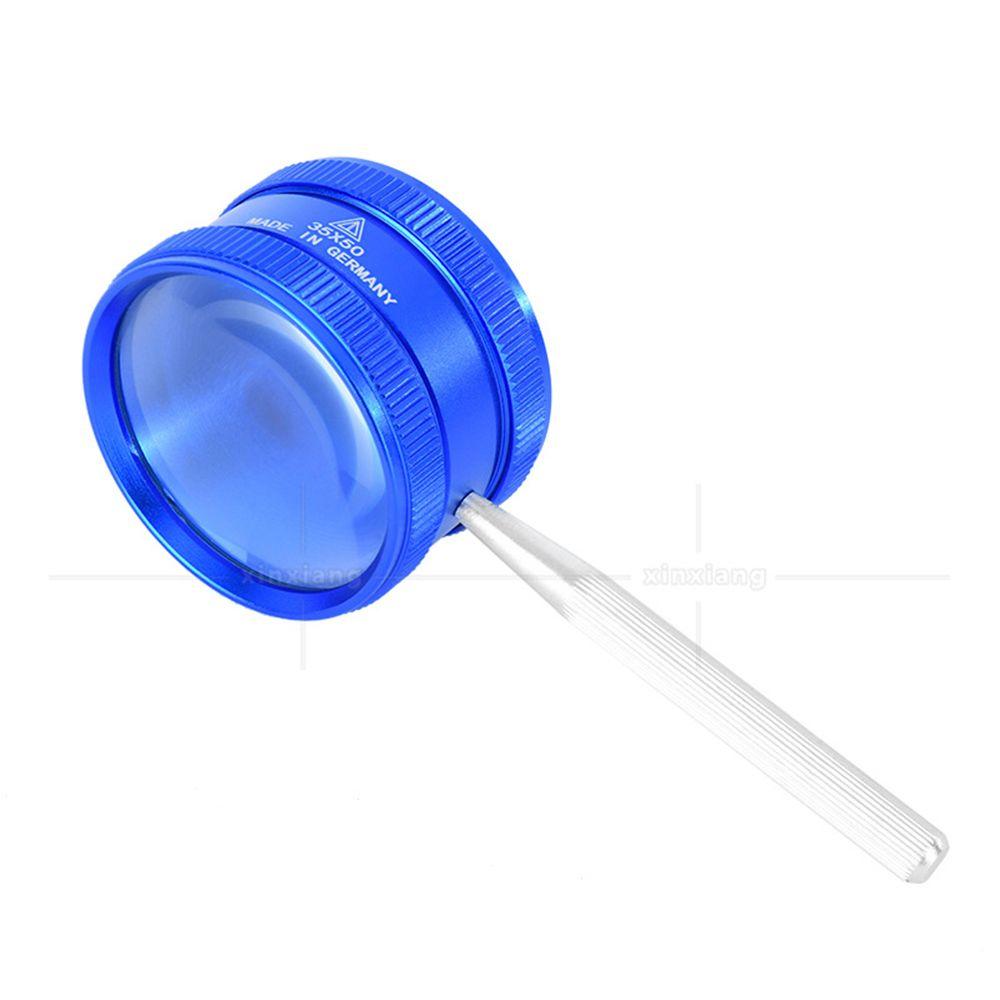

Optical Glass Lens Handheld Magnifying Glass 35X Reading Magnifying Glass Jewelry Loupe синій