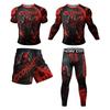 Mens Quick-Dry Athletic Set: Compression T-Shirt Shorts Breathable Sportswear Running Gym