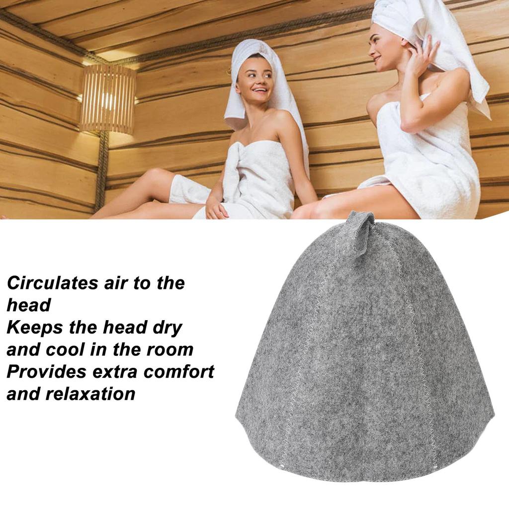 Sauna Felt Set Absorbent Bath Felt Hat Sauna Pad Poratble Bathroom Hair Cover for Man Woman