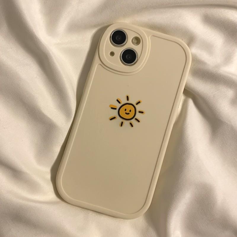 Sun Moon Soft Apple Phone Case for iPhone 11 to 16 - Chubby Girl Design