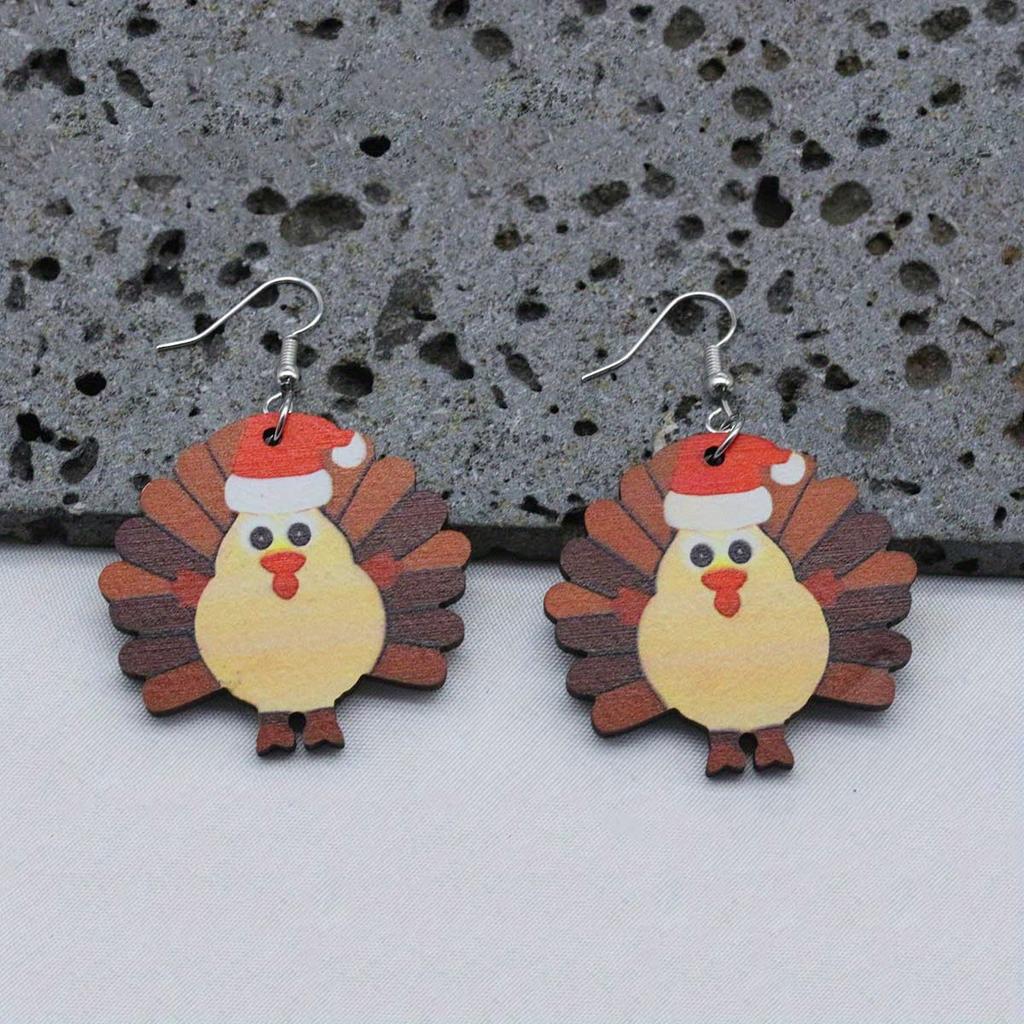 1 Paar Ohrringe mit Anhänger im böhmischen Stil aus Holz, Retro-inspiriert, Türkei-Anhänger, geeignet für Freizeitkleidung und vielseitige Modeaccessoires als Geschenke