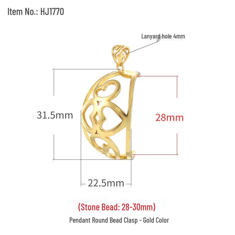 Gold-Plated Jade & Amber Clasp for DIY Pearl and Bead Necklaces